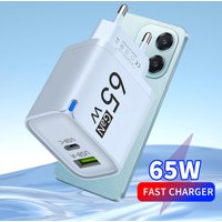 65W USB Fast Charger GaN Quick Charger 3.0 USB-C Fast Charging Chargers For Samsung Huawei Xiaomi Oneplus Wall Charger Adapter