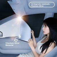 Magnetic Suction Side Curtain Car Window Sunscreen Privacy Titanium Silver Sunshade Curtain for Vehicle Side Windows