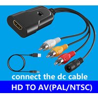HDMI To RCA CVBS AV HD Video Converter Box HD 2AV HD to RCA AV/CVSB L/R Video 1080P Mini Adapter Support NTSC PAL for PS3/PC/VC