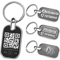 Custom Logo Custom QR Code Anti-Lost Keychain Personalized Engraved Name Number Metal Key Tag Gift for Men Women Couple