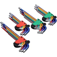 Hex Key Set Metric SAE Allen Wrenches Set Extra Long Ball & Star End Hex Key Set Metric 1.5-10mm Wrench Kit For Bicycle Repair