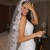 Eyelash Lace Trim Ivory Mantilla Wedding Bridal Veils Vintage Chapel Catholic Long Short Accessories For Brides Unique Spanish