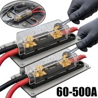 60A-500A High Current ANL Fuse Holder Bolt-Down Fuse Block Flame Retardant PA66+PC Housing for Car Audio Solar Auto Circuits