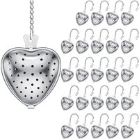 25Pcs Tea Strainer Stainless Steel Tea Ball Infuser Loose,Extended Chain Hook For Seasonings Cup Bottle Party Favors