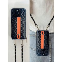 Luxury Lamb Print Half Round Patchwork Money Clip Wallet Fashion Phone Case with Seam Leather for iPhone 17/16/15/14/13/12/11