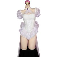 Anime Boosette Cosplay Costume Women Sexy Sweet Ruffles Lace Bow Short Dress Socks Gloves Suits Halloween Carnival Party Clothes