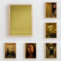 Horror Movie B-Backrooms Poster High-Quality And Affordable Wall Stickers For Dormitory And Living Room Decoration