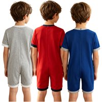 Kids Boys Girls Special Needs Adaptive Clothing Anti-strip Back Zipper Romper Short Sleeve Jumpsuit with Pocket Autism Homewear