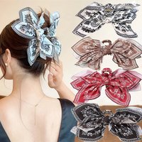 Double Sided Cashew Flower Bow Hair Clip, Summer Vacation Shark Clip, Fashionable Ponytail Clip Headband