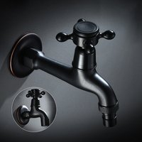 Brass Antique Black Outside Tap Washing Machine Faucet Toilet Decorative Outdoor Garden Faucet MW001