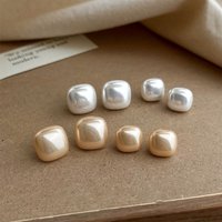 New 925 Sterling Silver Square Pearl Earrings, Simple And Personalized Women's Earrings, Birthday Party Gift, Exquisite Jewelry