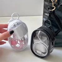 Mini Charging Cable Storage Bag Clear Makeup Bag Cable Organizer Box Mobile Phone Charger Portable Headphone Storage Pouch
