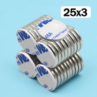 25x3mm Super Powerful Round Neodymium Magnet With double-sided adhesive Magnet N35 Strong Permanent Magnetic imanes