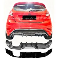 Glossy black Rear Bumper Diffuser For Ford Fiesta ST MK7 2012-2017 Spoiler Lip Trunk Wing Body Kit Splitter Cover Trim