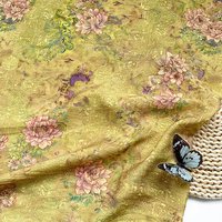1meter Lotus Chinese Style Digital Print Brocade Cotton Fabric Qipao Dress Blouse Hanfu Tablecloth Fashion DIY Craft Material