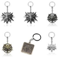 Cool Vintage Open Mouth Wolf Head Pendant Keychain Wild Hunt Medallion Animal Jewelry Accessories for Men Boys