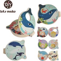 Baby Wooden Book Early Educational Toys Enlightenment Readings Montessori Marine Animals Illustration Cognitive Book for Toddler