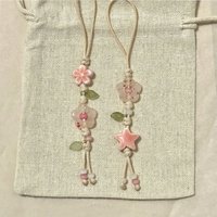 Cute Star Flower Phone Charm Strap Kawaii Ceramic Beaded Phone Lanyard Pastel Colors for Girls Bag Camera Pendant keychain