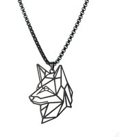 Hip Hop Stainless Steel Box Chain Necklace for Men Women New Fashion Wolf Animal Pendant Choker Necklace Jewelry Gift