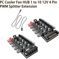 1 to 10 HUB SATA/4PIN PC CPU Cooler Fan HUB PWM Splitter Cooling Fan Hub PWM Controller Adapter