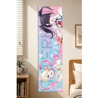 Needy Girl Overdose Ame-chan & KAngel Vertical Tapestry, Pastel Pixel Wall Hanging, for Bedroom Dorm Otaku Decor