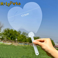 Multi-functional Plastic Transparent Fan Handheld Unfinished Blank Painting Fans Round Thicken Handicrafts for Wedding