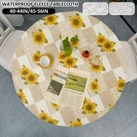 Elastische runde PVC-Tischdecke, wasserdicht, öl- und stapelverdickt, transparent, bedruckte Kunststoff-Tischdecke, Dekor-Tischschutz