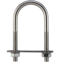 M10 M12 U Bolt 304 Stainless Steel Fillet U-clip With Baffle Nut Combination Buckle U-shaped Screw Pipe Clamp 2 inch Clamp