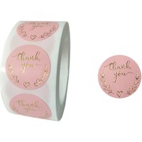 Thank You Sticker, Wedding Souvenirs Seal Lable, 500pcs Romantic Pink Bronzing Sticker for Greeting Cards, Flower Bouquets