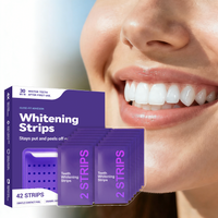 42strips Purple Tooth Whitening Strips Lasting Brighten Improve Dental Yellowing Oral Hygiene Cleansing Tooth Bleaching Patches