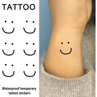 1Pc Smile Face Temporary Tattoo Sticker, Long-lasting and Waterproof, Realistic Fake Tattoos for Man and Women, For Arm, Leg.