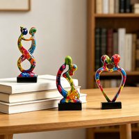 3pcs Couple Kiss Sculpture Nordic Modern Character Ornament Luxury Minimalist Resin Crafts Decorative Accessories Wedding Gifts