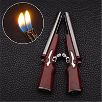 Metal Personalized Inflatable Lighter Windproof Jet Flame Pistol Outdoor Portable Lighter Cigarette Accessories Men's Gift