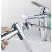 Toilet washbasin faucet spray, with faucet shunt, 59.06 inch hose and hook seat, bathroom stainless steel handheld spray gun
