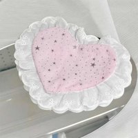 Pink Star Love Meal Mat High Beauty Lace Fabric Lace Cup Mat Thermal Insulation Anti Slip Cup Mat Desktop Mat Home Decoration