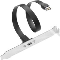 JonISerl 20Gbps USB 3.2 USB Type C Back Panel, Type C Female to 20-pin USB Type-E A-Key Male Extension Cable with PCIe Bracket