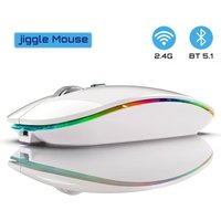 2.4G+Bluetooth Wireless Mouse Backlight Jiggler Mouse Rechargeable Silent Ergonomic Mice for iPad Laptop Computer