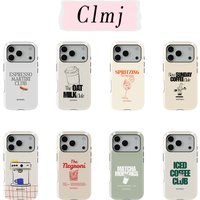 Luxury Clmj coffee Phone Case for iPhone 17 17e 16e 16 15 14 13 12 11 X XS XR XSMAX 7 8 Air Pro Max Plus Double-layer Back Cover