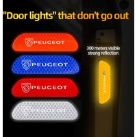 4Pcs Car Accessories Door Sticker Safety Warning Reflective Sticker For Peugeot 206 307 308 207 3008 208 407 508 2008 5008 301