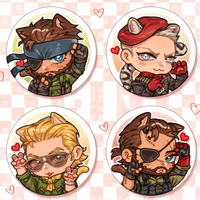 Anime Metal Gear Solid MGS Cat Boy Chibi Badge Pins Snake Ocelot Kazuhira Miller Brooch Button Jewelry For Backpack Bag Gift