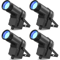 U'King 4PCS 30W RGBW LED Pinspot Light DMX512 Projecteur Coloré à Effet de Lumière de Scène pour DJ Disco