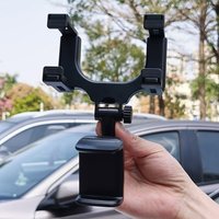 Car Phone Holder Rearview Mirror Mount Bracket Clip Navigation GPS Mobile Phone Stand Foldable Adjustable Car Cell Phone Support
