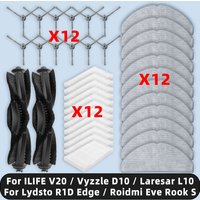 Compatible For ( ILIFE V20 / Vyzzle D10 / Laresar L10 / Lydsto R1D Edge / Roidmi Eve Rook S ) Parts Main Side Brush Filter Mop