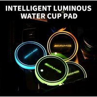 1/2pc Luminous Non-Slip Car Coaster Mat for Mercedes Benz AMG Models W206 W204 W205 W212 W213 W221 W222 W223 W251 W464 Auto Acce