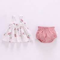 2 Teile/satz Sommer Dünne Neugeborenen Baby Kleidung Für Mädchen Set Print Mini Kleid Und PP Shorts Infant Baby Kleidung Outfit 6-24Months