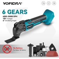 YOFIDRA 600W Oscillating Multi Function Tool 20000PM Electric Saw Trimmer Cutting Woodworking Power Tool for 21V 18V Battery