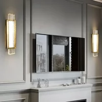 Transparent glass crystal background wall, living room wall lamp, creative corridor hotel engineering lobby decoration wall lamp