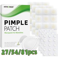 27/54/81-Piece HITWORKER Acne Patches - Infused with Salicylic Acid, Tea Tree Oil & Calendula Oil | For Acne & Blemishes, Residu