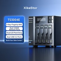 XikeStor DIY NAS Server 4-Bay SATA 4x M.2 NVMe SSD 2.5GbE Dual LAN Ports Storage for Home Office