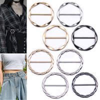 8PCS 3.5/4CM Silk Scarf Ring Clip T-Shirt Tie Clips for Women Scarves Clasp Waist Buckle Fashion Metal Ring for Shirts Clothing